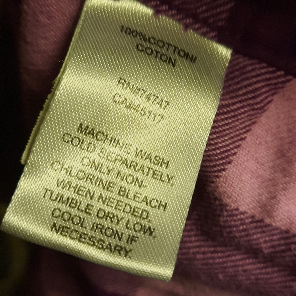 🍀3/15 Girls Purple Flannel Button Down Shirt - Picture 9 of 9